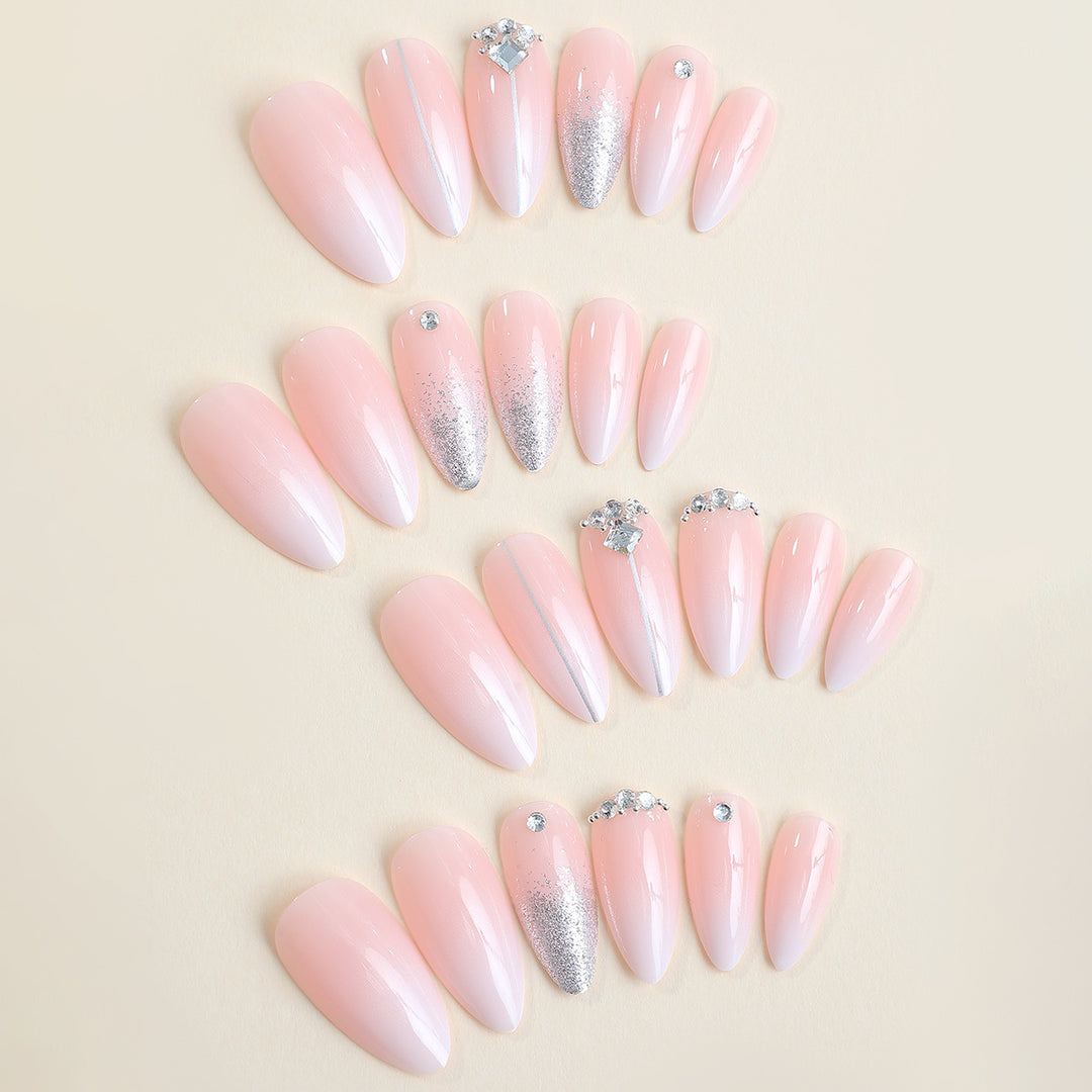 Artificial nail set with elegant glitter accents Kalsten