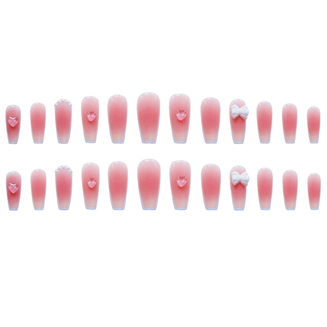 Floral Bow-Embellished Press-On Nail Set