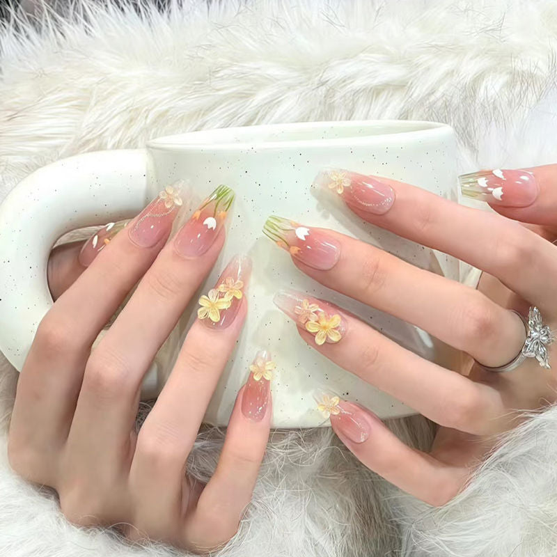 Artificial nails with floral patterns Kalsten