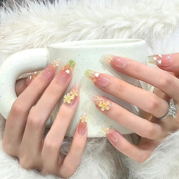 Artificial nails with floral patterns Kalsten