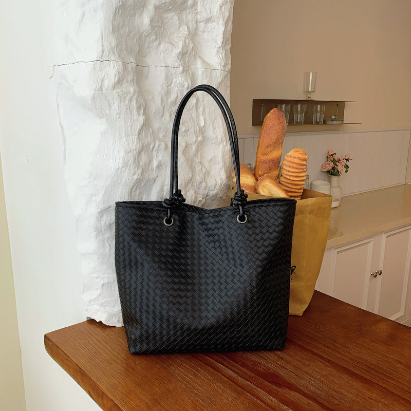 Woven Leather Tote Bag