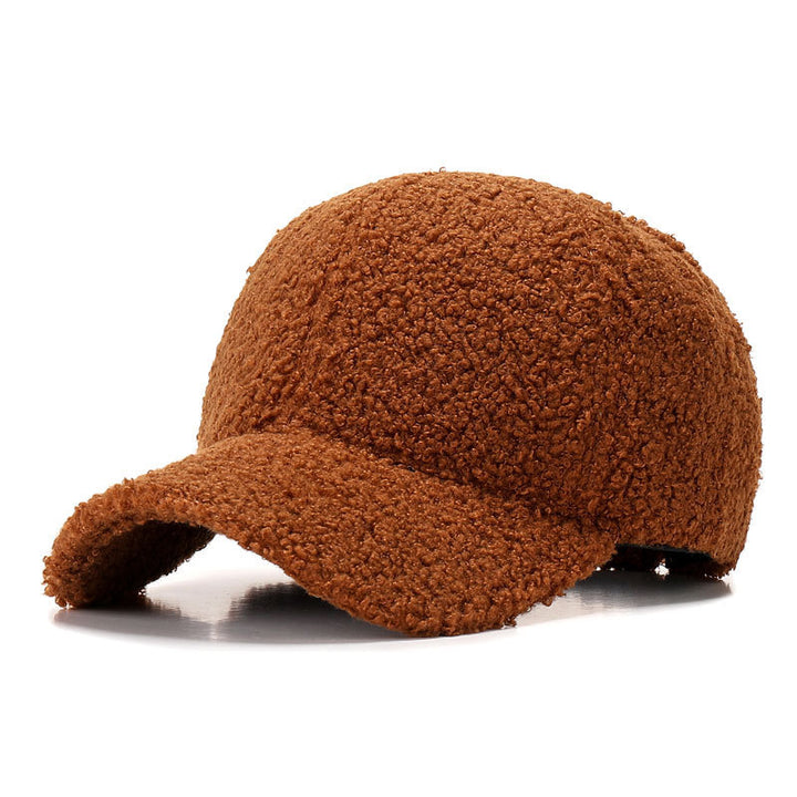 Sherpa Teddy Faux-Shearling Baseball Cap with Curved Brim and Adjustable Back Strap Kalsten