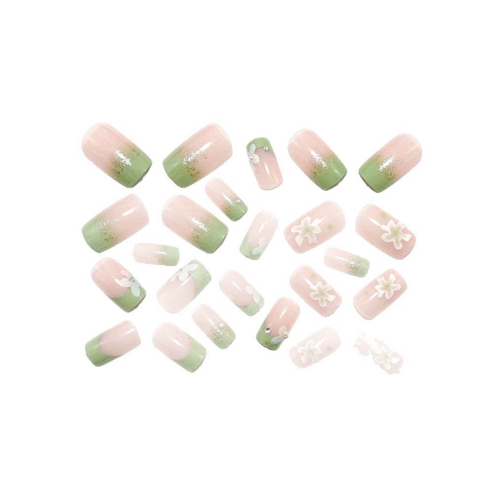 Artificial nails with floral accents and glitter coating Kalsten