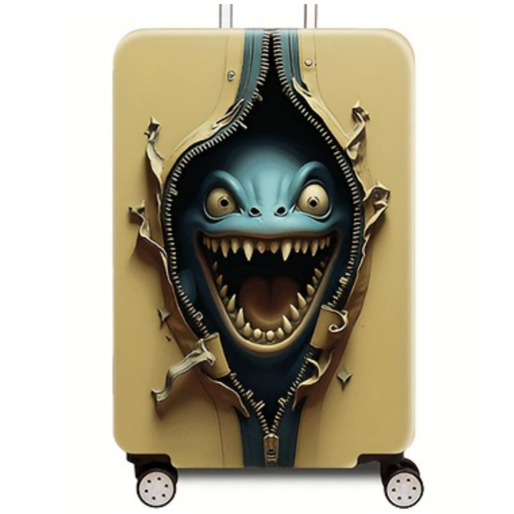 Women's Hard Shell Suitcase with Creative Monster Design Kalsten