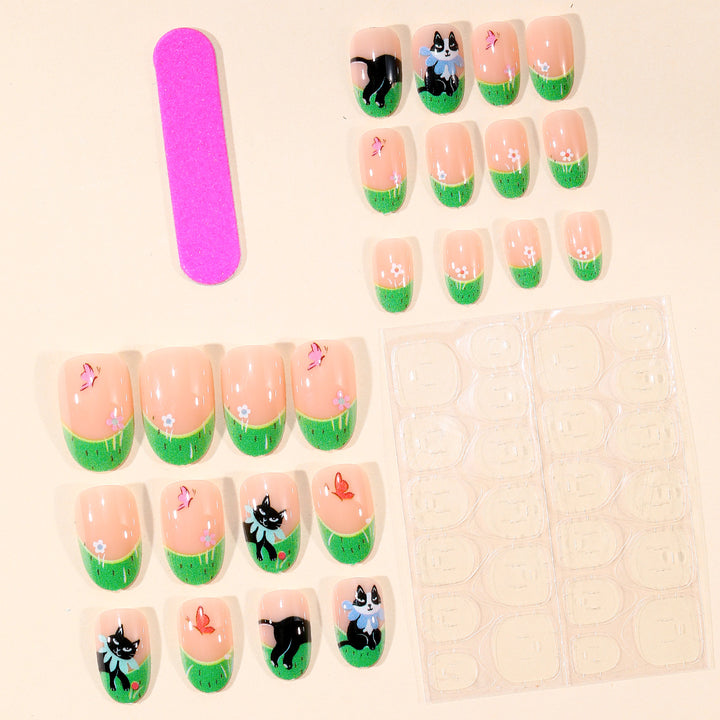 Whimsical Cat-Themed Nail Art Set Kalsten