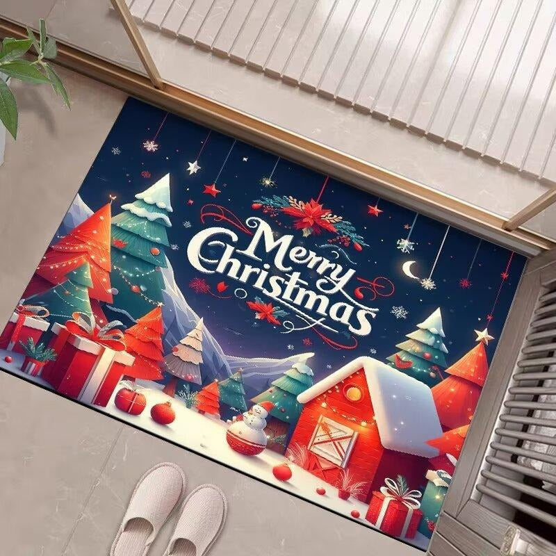 Festive Christmas-Themed Entrance Mat