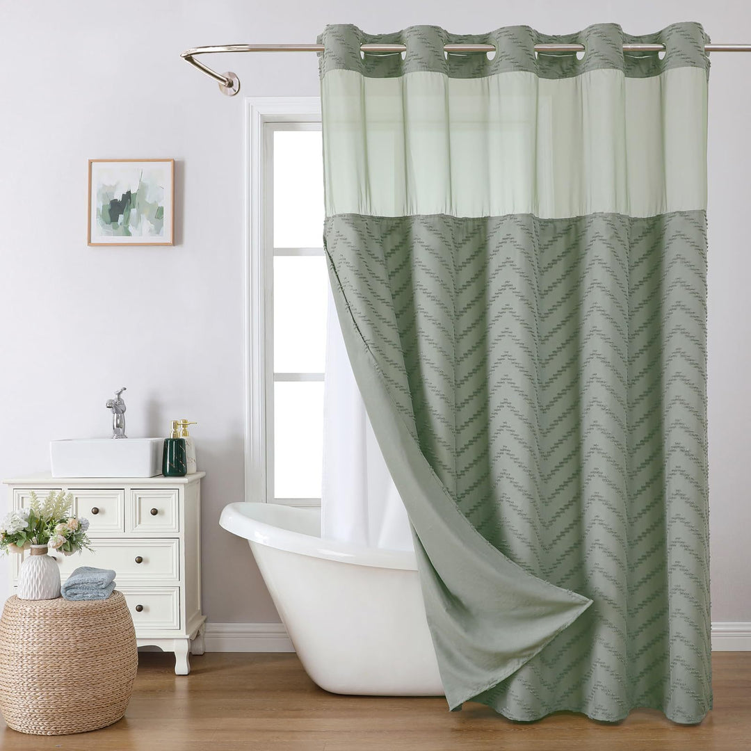 Luxury Textured Shower Curtain Kalsten