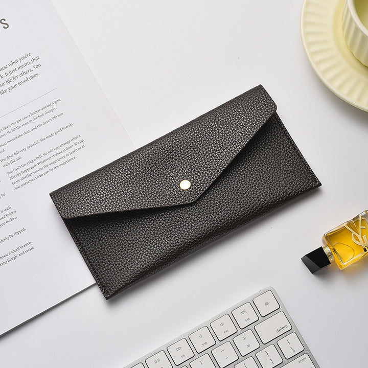 Elegant Textured Leather Clutch Wallet Kalsten