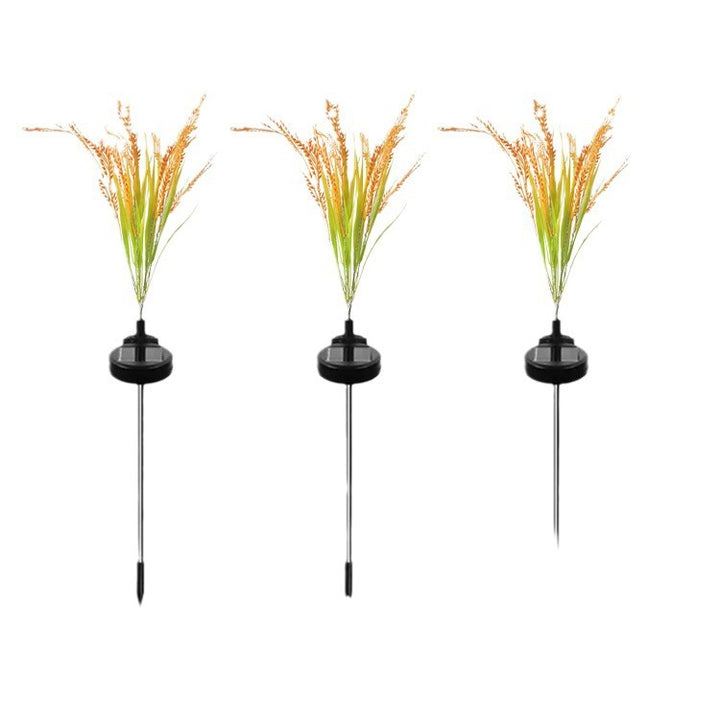 Solar Ornamental Grass Stake Lights With Warm White LED Accents Kalsten