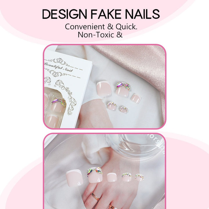 Creative nail art set with glitter and flower embellishments Kalsten