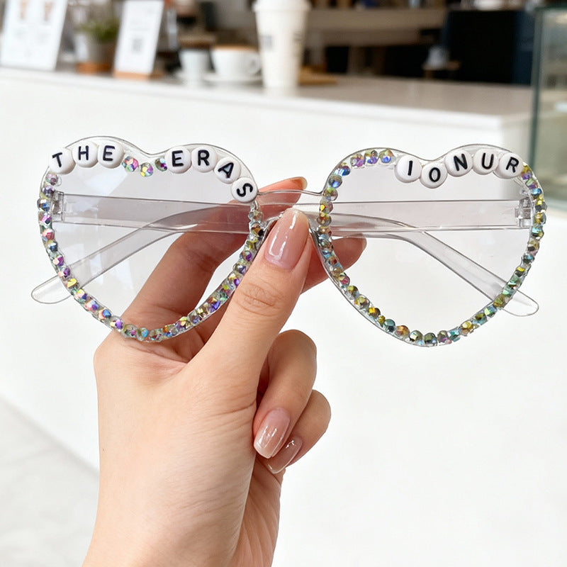 Heart-Shaped Rhinestone-Embellished Sunglasses Kalsten 1787141205