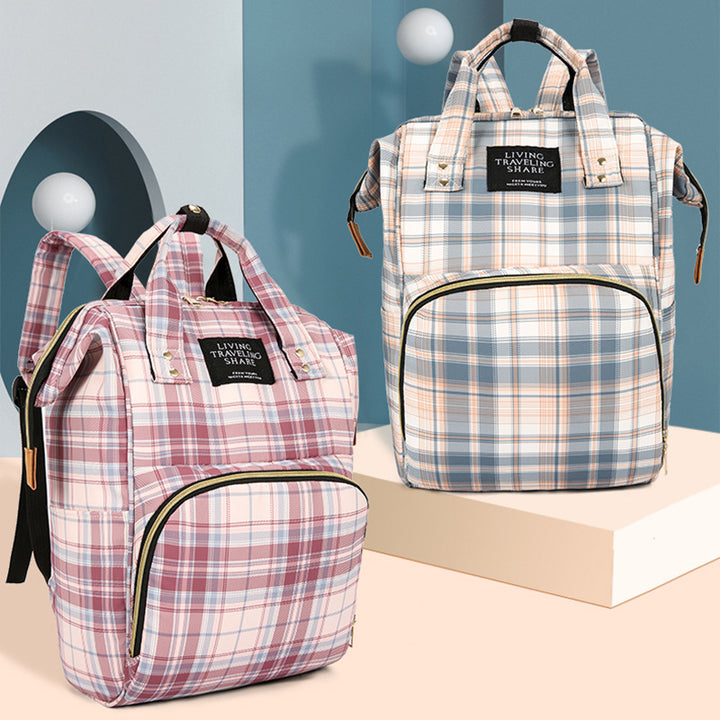 Checkered Pattern Travel Backpack Kalsten