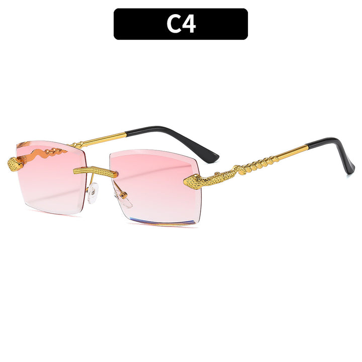 Fashionable Snake-Detail Shield Sunglasses