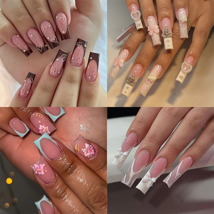 Nail art set with floral patterns and ombre effects Kalsten