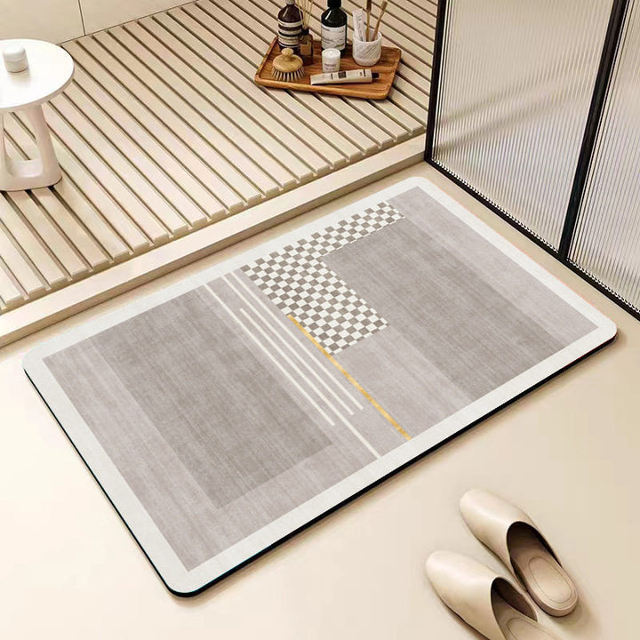 Non-Slip Geometric Pattern Bathroom Mat Kalsten