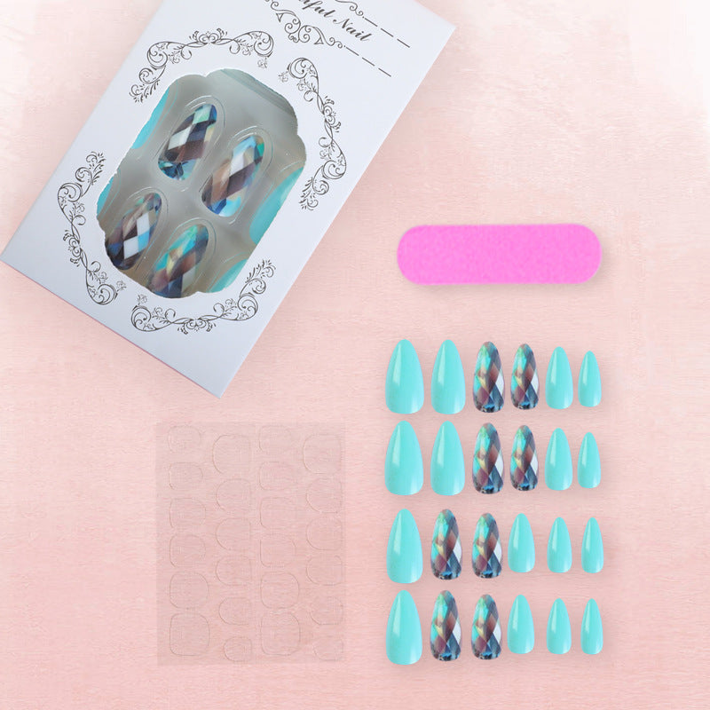 Acrylic nail set with elegant gradient and unique designs Kalsten