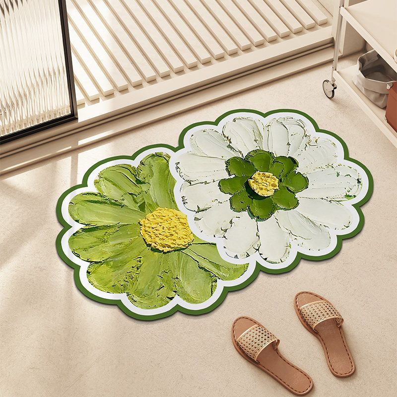 Flower-Shaped Plush Bath Mat Kalsten
