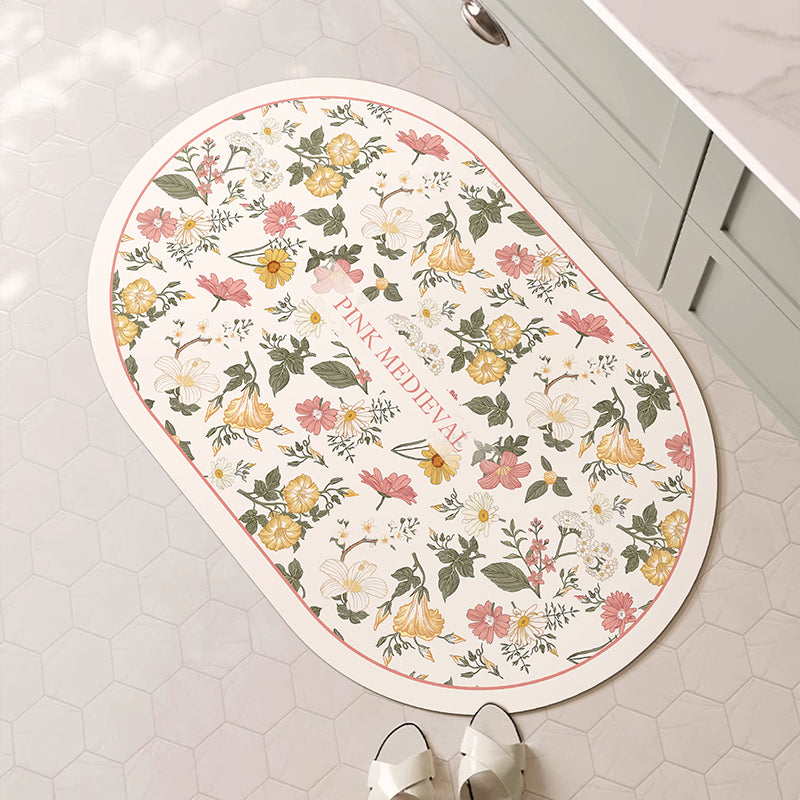 Decorative Floral Bath Mat Kalsten