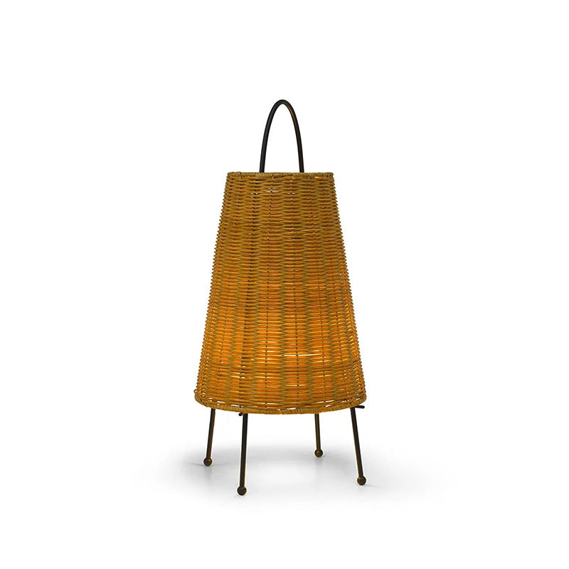 Elegant table lamp made of woven material Kalsten