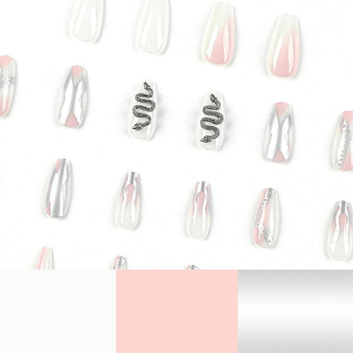 Artistic Nail Extensions with Snake Design Kalsten
