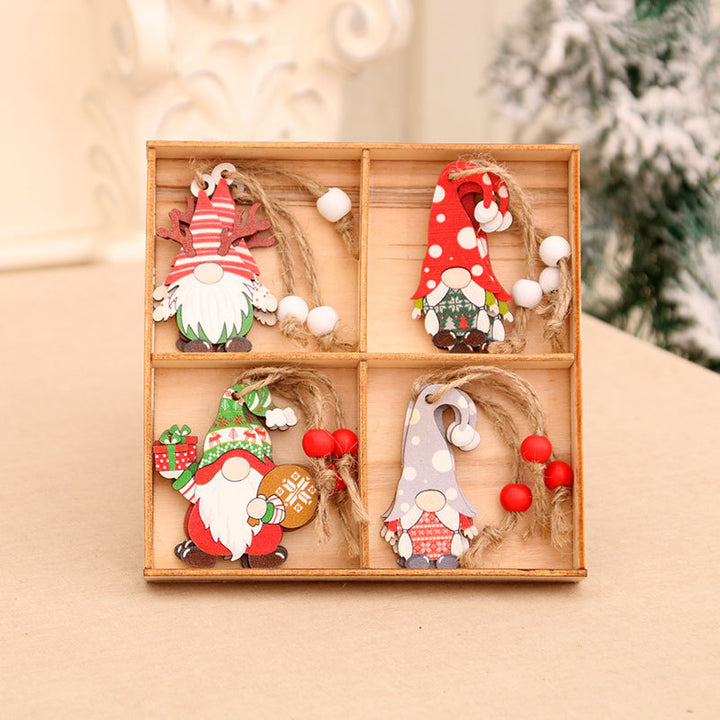 Decorative Wooden Gnome Figurine Set Kalsten