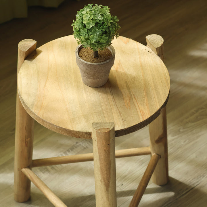 Rustic Wooden Stool Kalsten