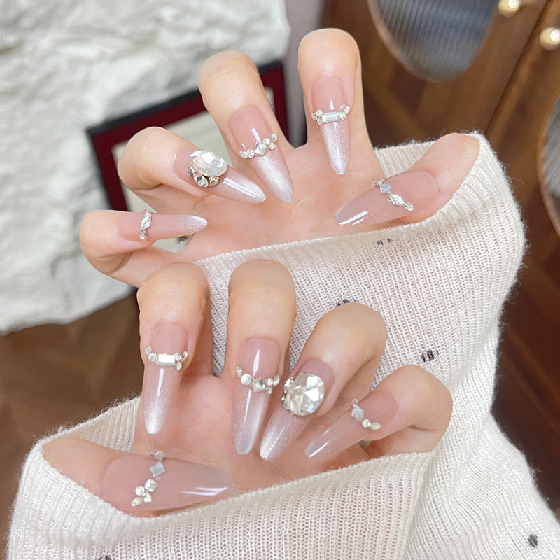 Glamorous Rhinestone-Embellished Press-On Nail Set Kalsten