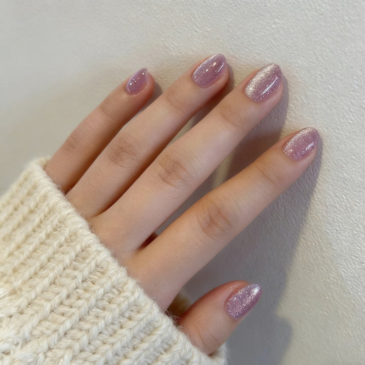 Sparkling Glossy Press-On Nail Set Kalsten
