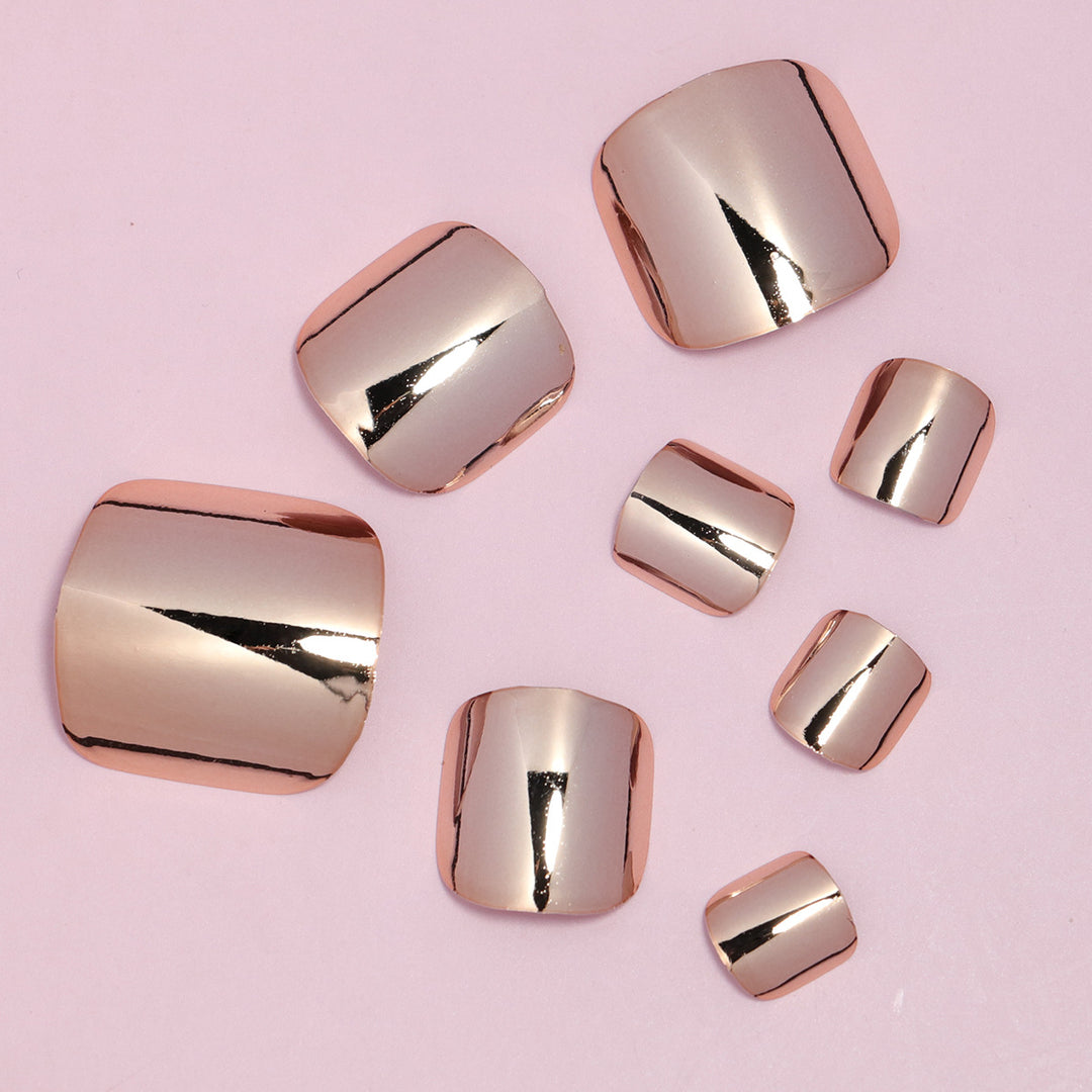 Metallic Press-On Toenail Set Kalsten
