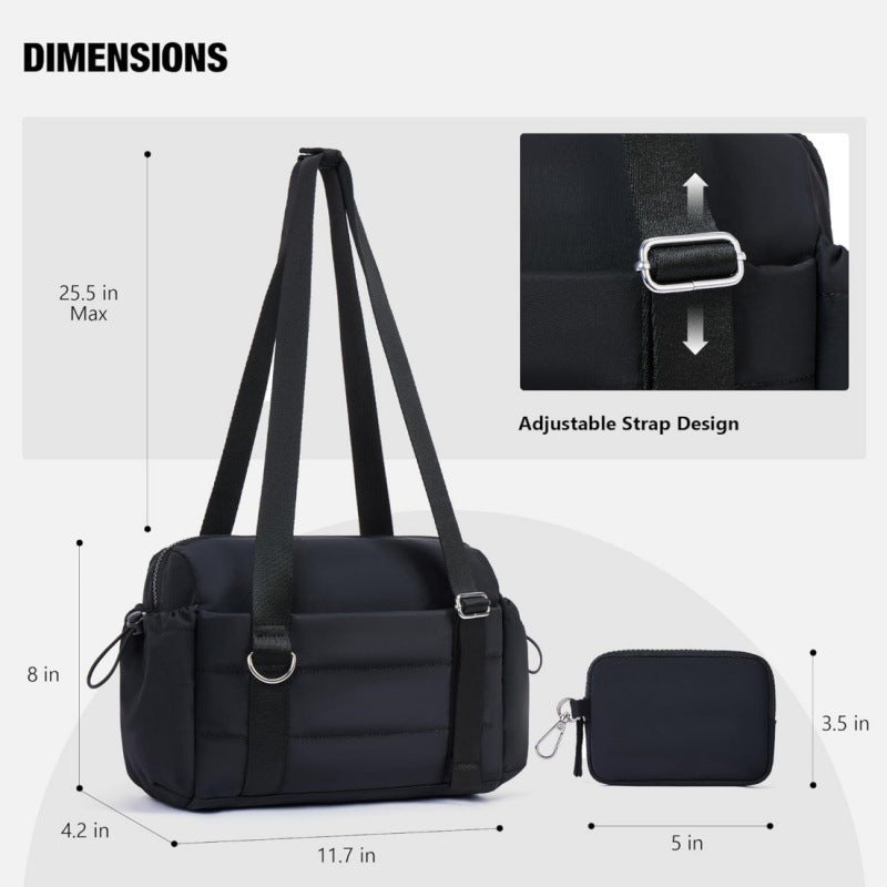 sporty shoulder bag with removable cosmetic bag Kalsten