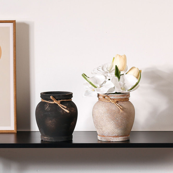 Rustic ceramic plant decoration Kalsten