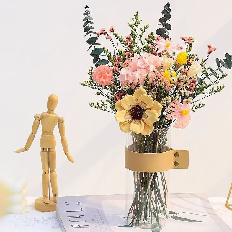 Elegant Floral Arrangement in Glass Vase