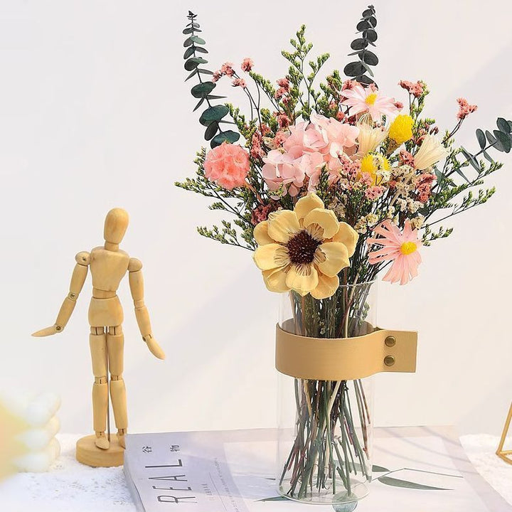 Elegant Floral Arrangement in Glass Vase