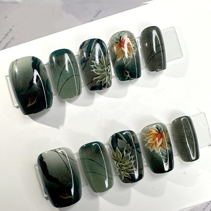 Artistic Floral Design Press-On Nails Kalsten