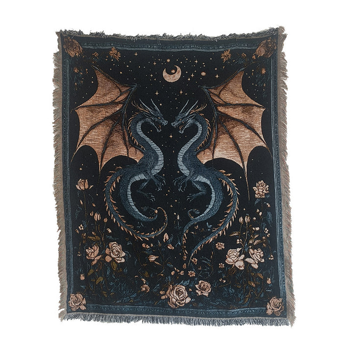 Artistic Dragon-Themed Decorative Throw Blanket