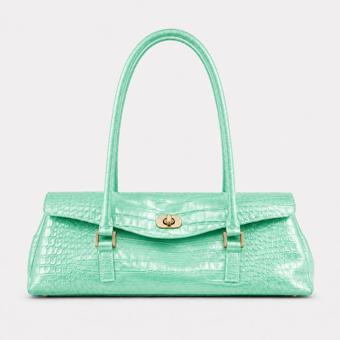 Elegant Crocodile-Effect Handbag