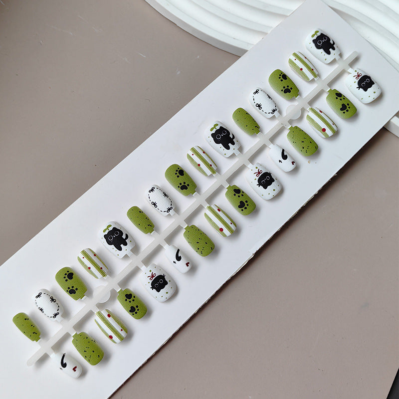 Creative art press-on nails with playful animal design Kalsten