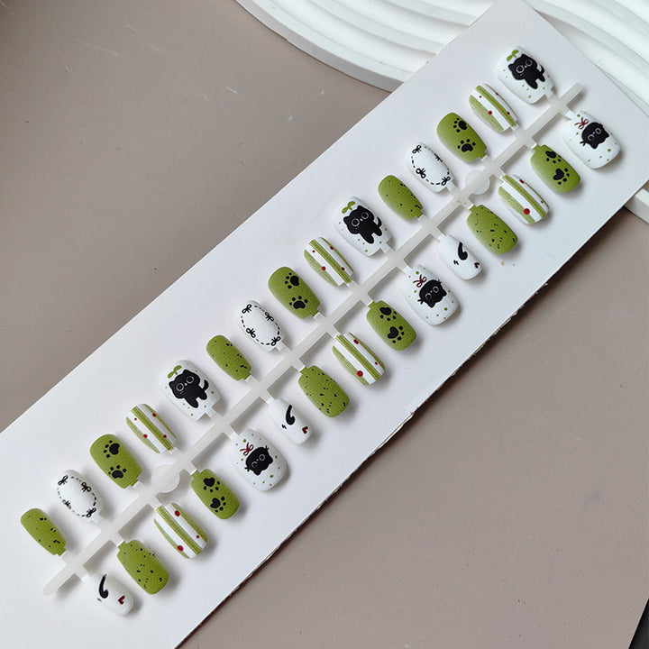 Creative art press-on nails with playful animal design Kalsten