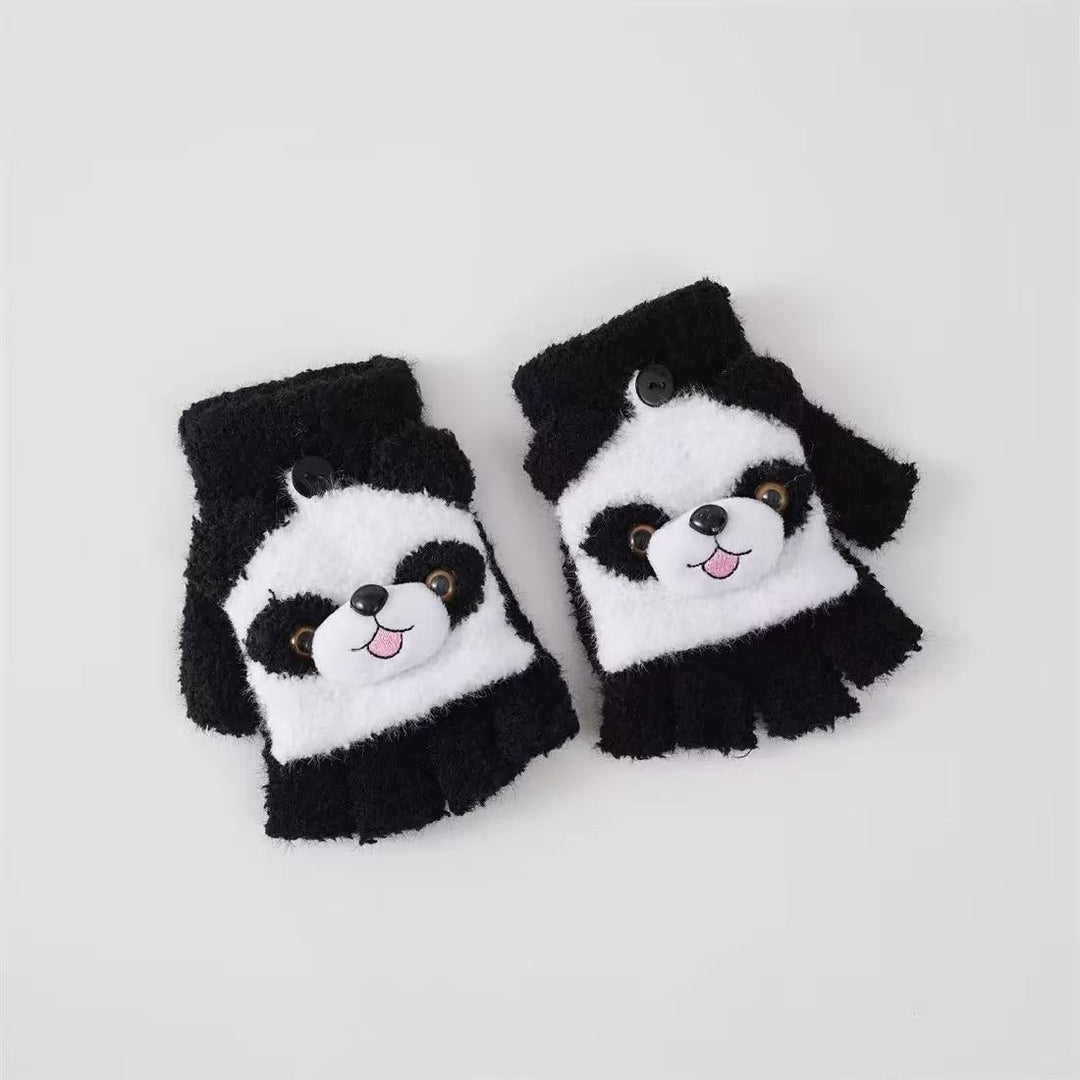 Cute Panda-Themed Fingerless Gloves Kalsten