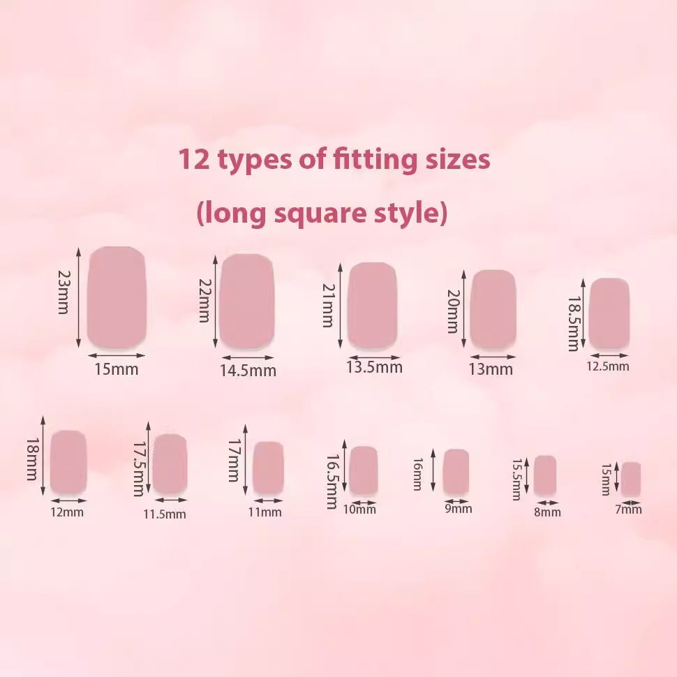 Artificial Nail Set with Romantic Heart Designs Kalsten