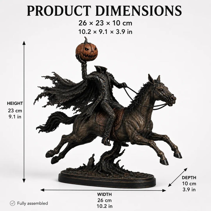 Decorative Halloween figure on horse with pumpkin Kalsten