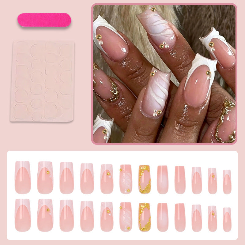 Artificial nail set with elegant gold accents Kalsten