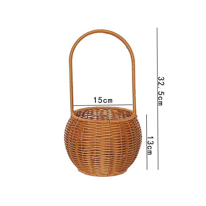 Handcrafted Wicker Storage Basket with Handle Kalsten