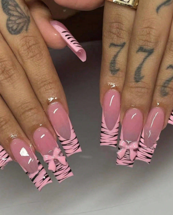 Artistic Zebra Print Nail Extensions Kalsten