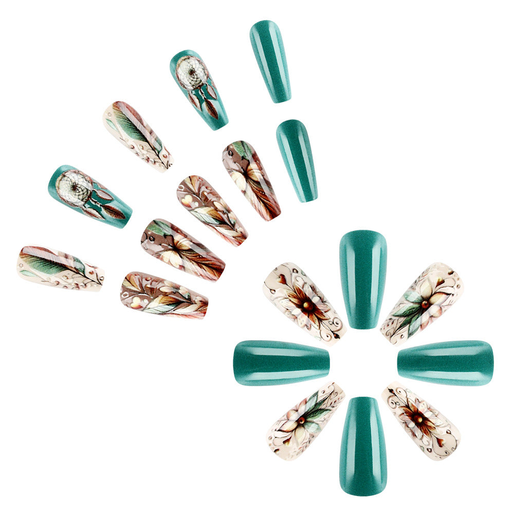 Artistic Floral Press-On Nail Set Kalsten 1787542921