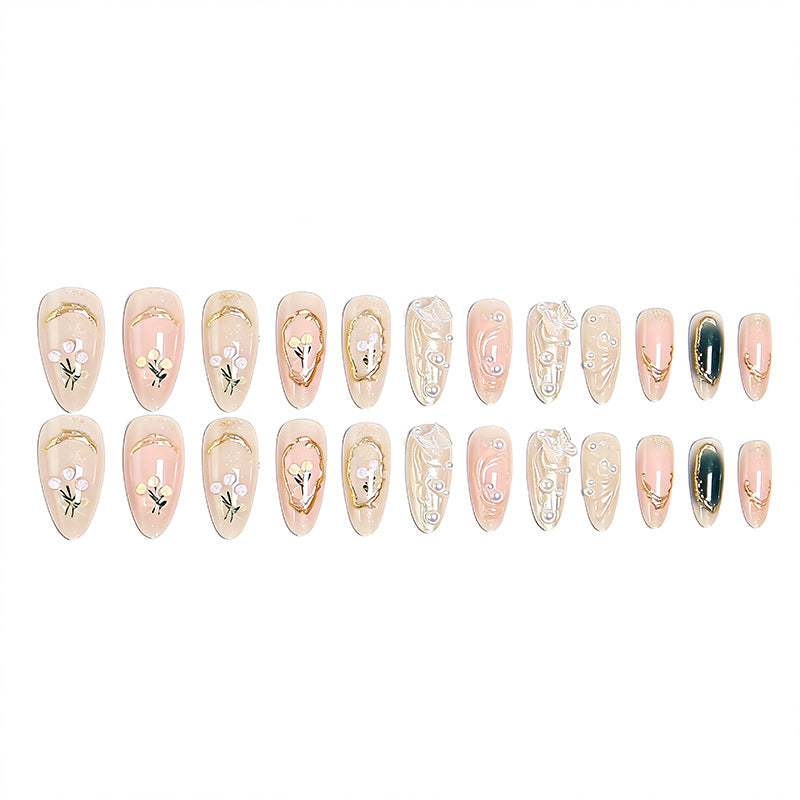 Nail art set with filigree floral decorations Kalsten