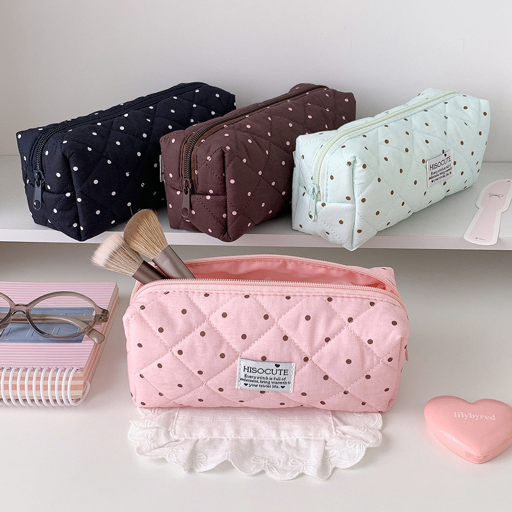 Quilted Cosmetic Pencil Case