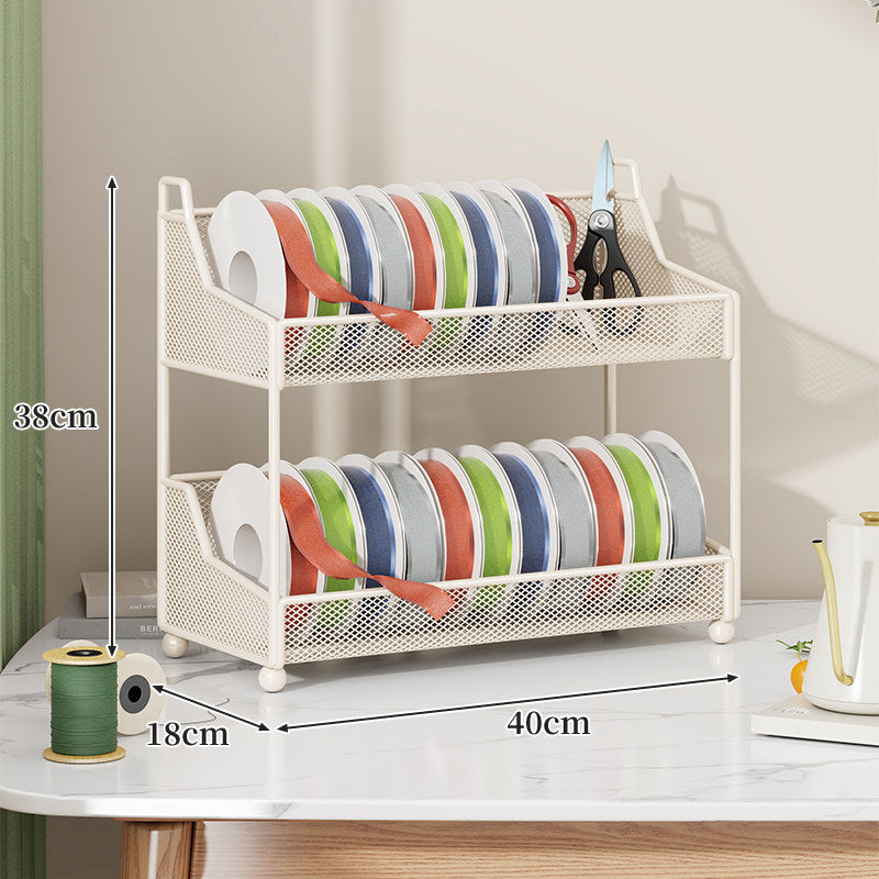 Ribbon Spool and Craft Supply Mesh Organizer Rack