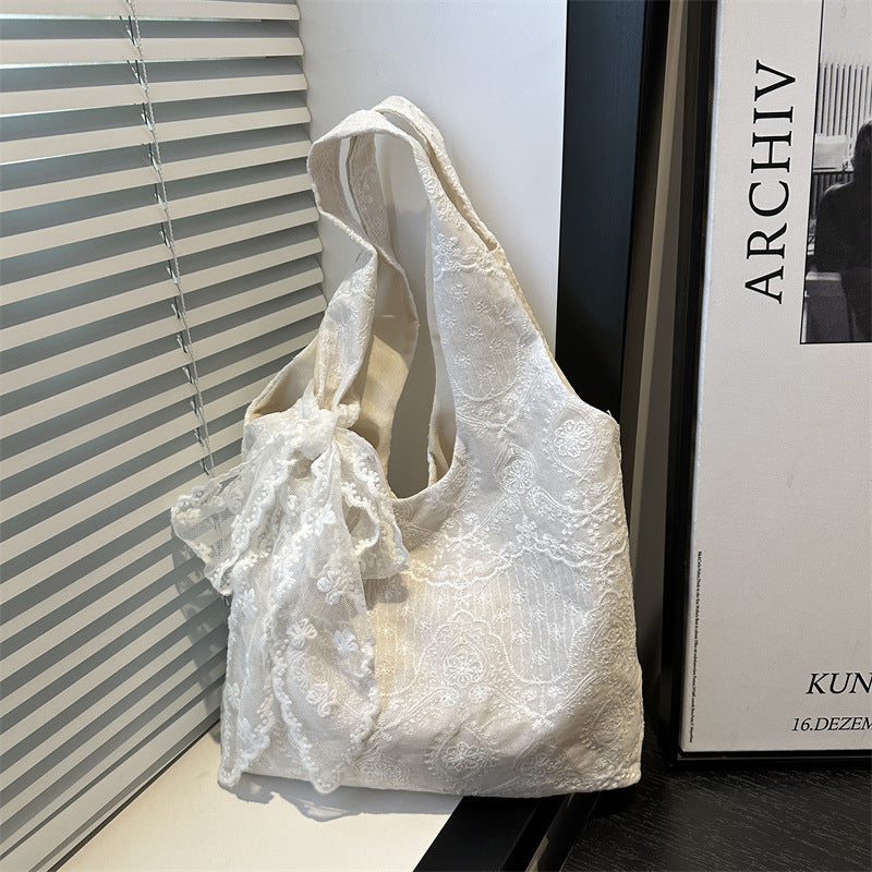 Elegant Lace-Trimmed Shoulder Bag Kalsten