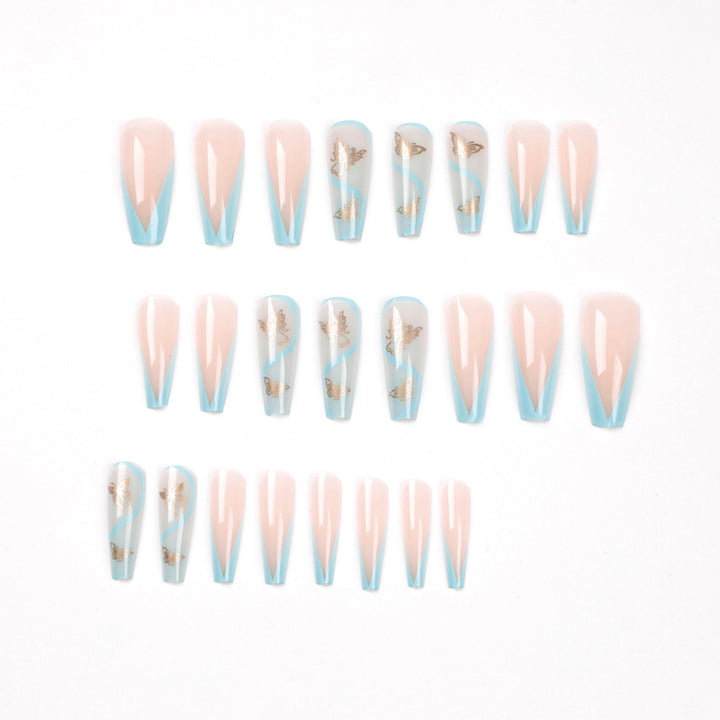 Artificial nail extensions in an elegant style with floral design Kalsten